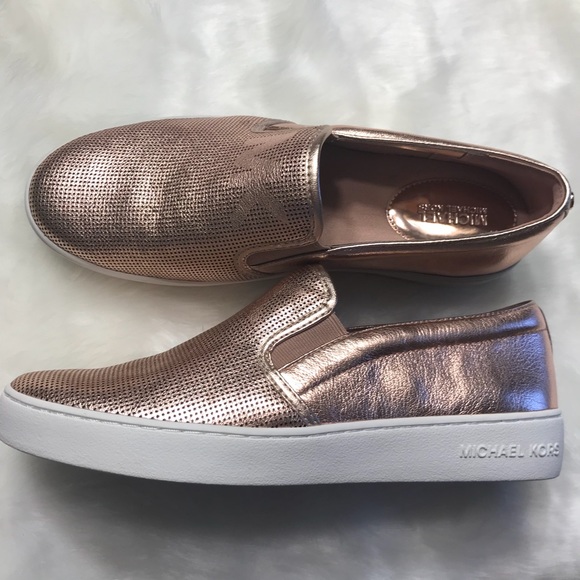 Michael kors rose gold slip on sneakers Clearance